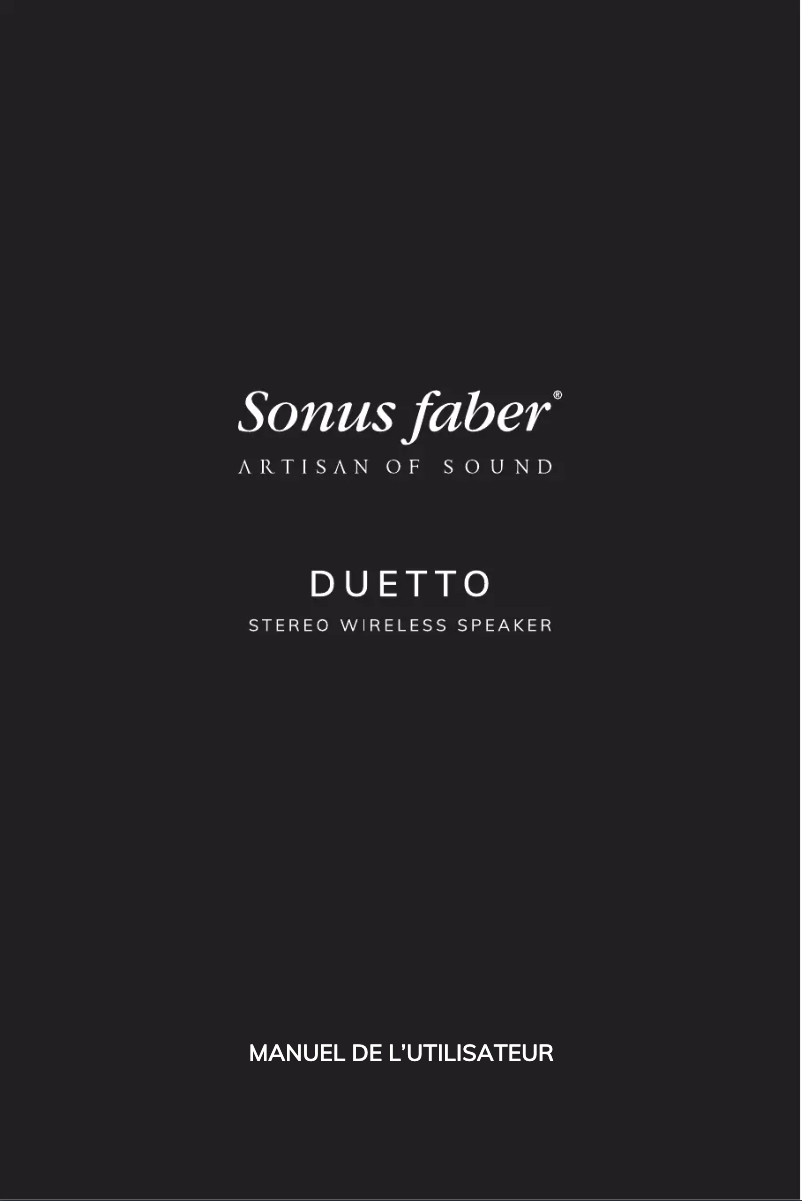 Page 1 de la notice Manuel utilisateur Sonus Faber DUETTO