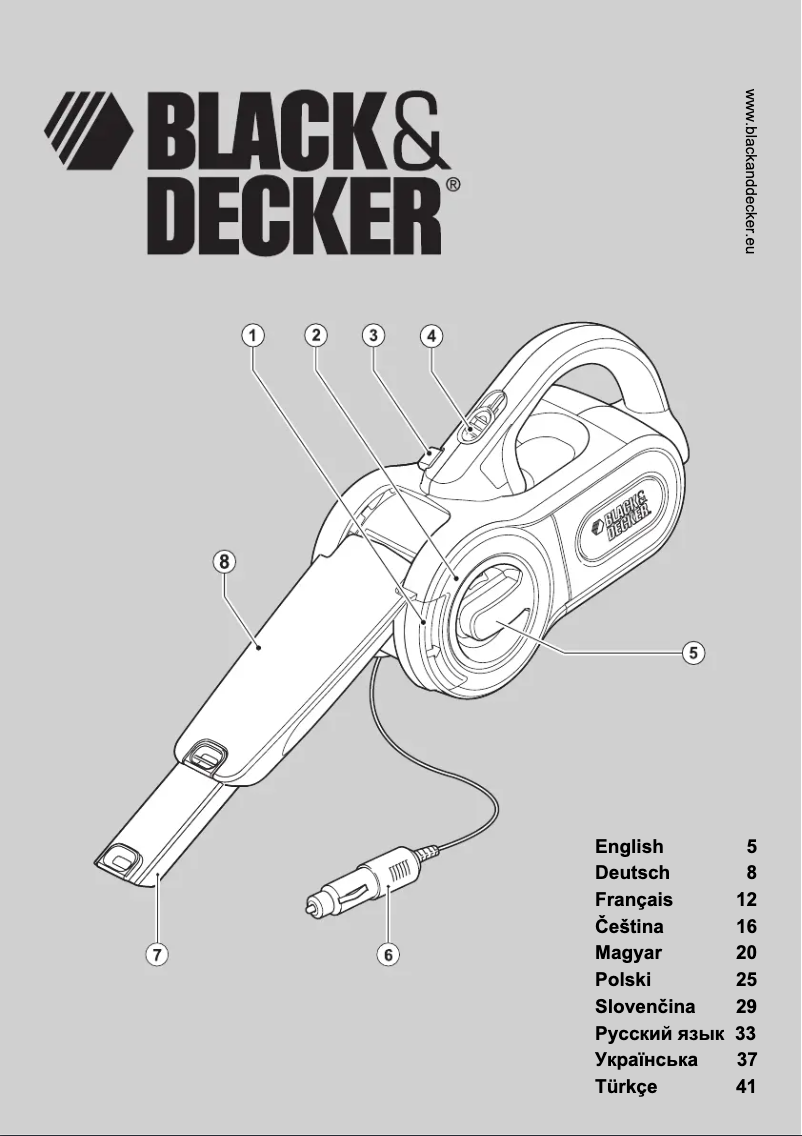 Page 1 de la notice Manuel utilisateur Black & Decker PAV1205