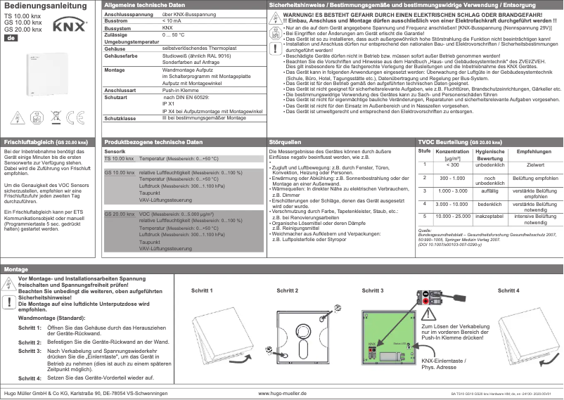 Image de la première page du manuel de l'appareil TS 10.00 knx