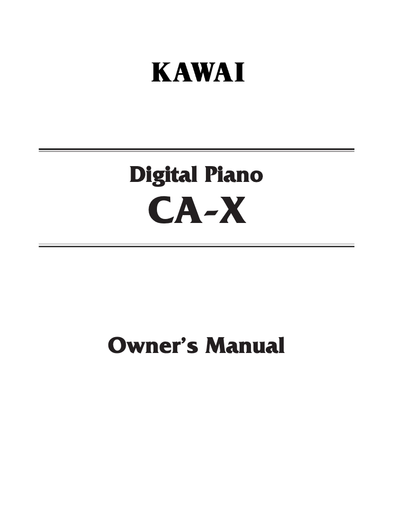 Page 1 de la notice Manuel utilisateur Kawai CA-X