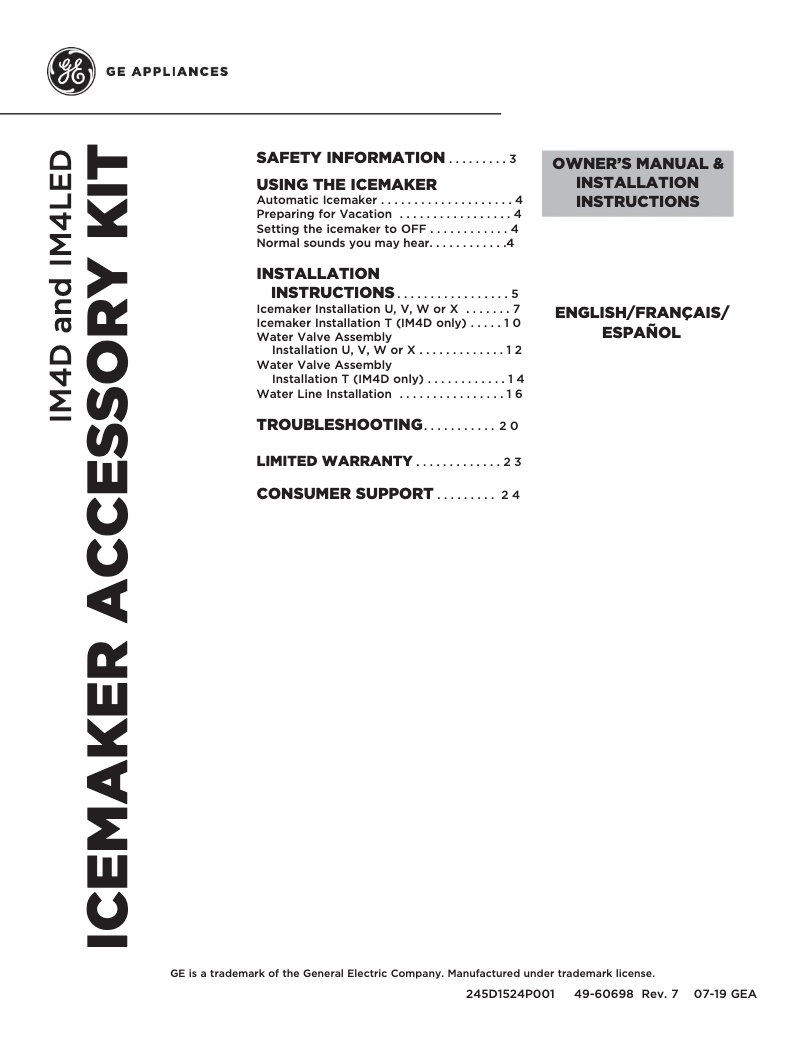 Image de la première page du manuel de l'appareil IM4LED