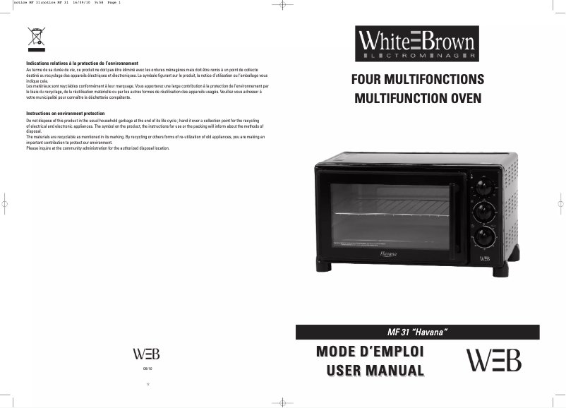 Image de la première page du manuel de l'appareil MF 31
