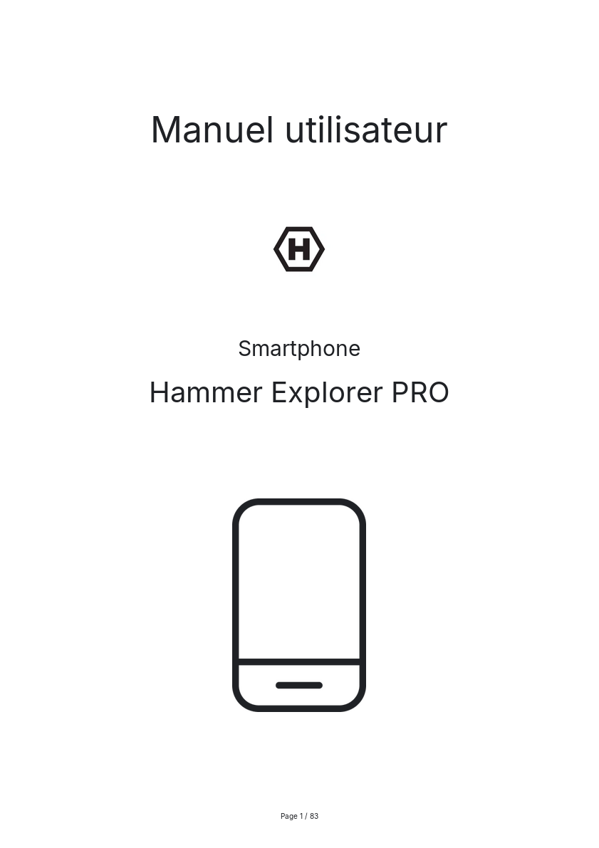 Page n°1 - Manuel utilisateur Hammer Explorer PRO