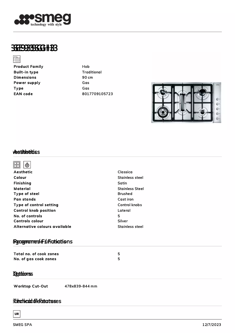 Image de la première page du manuel de l'appareil SE93SGH3