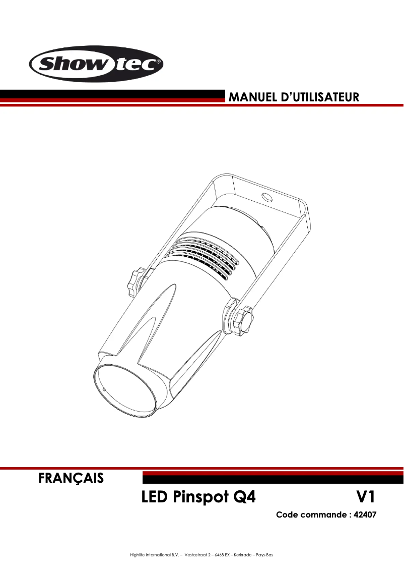 Image de la première page du manuel de l'appareil LED Pinspot Q4