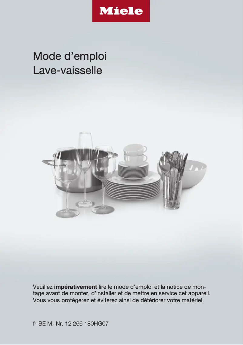 Page n°1 - Manuel utilisateur Miele G 5110 CS