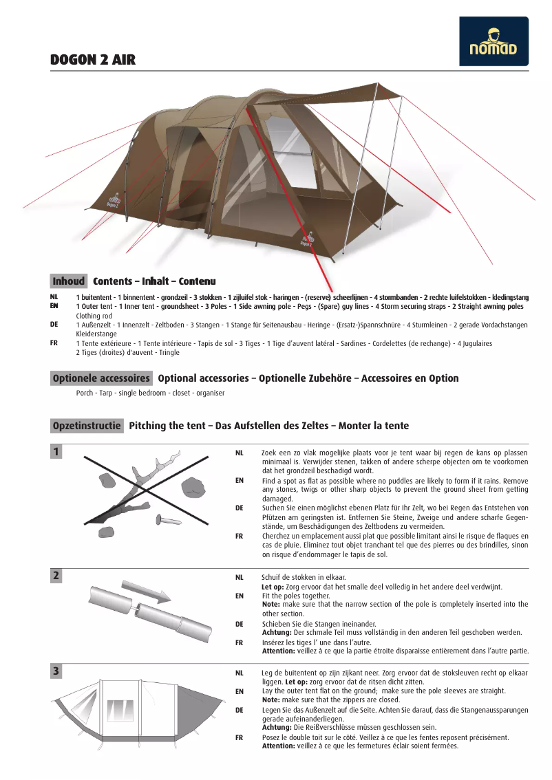 Page 1 de la notice Manuel utilisateur Nomad Dogon 2 Air