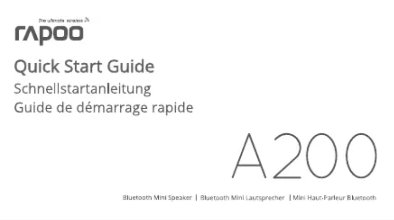Page n°1 - Manuel utilisateur Rapoo A200