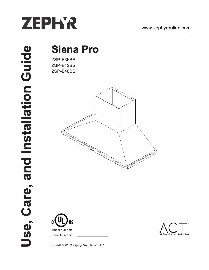 Page 1 de la notice Manuel utilisateur Zephyr Siena Pro ZSP-E36BS