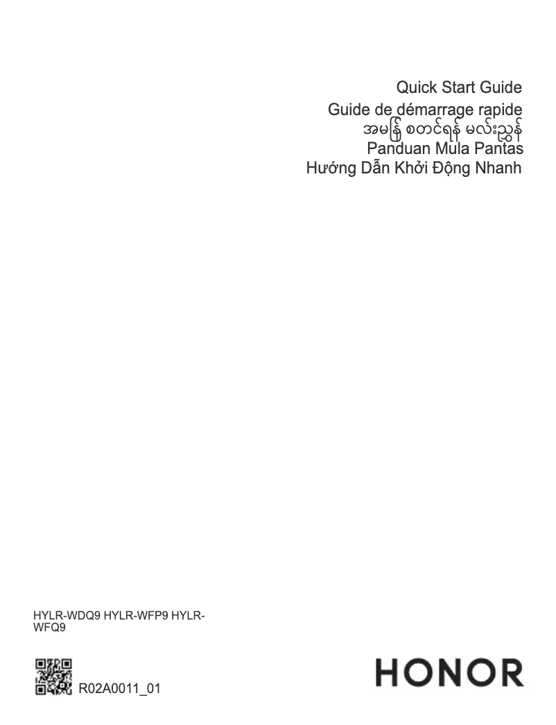 Page 1 de la notice Guide de démarrage rapide Honor MagicBook Pro