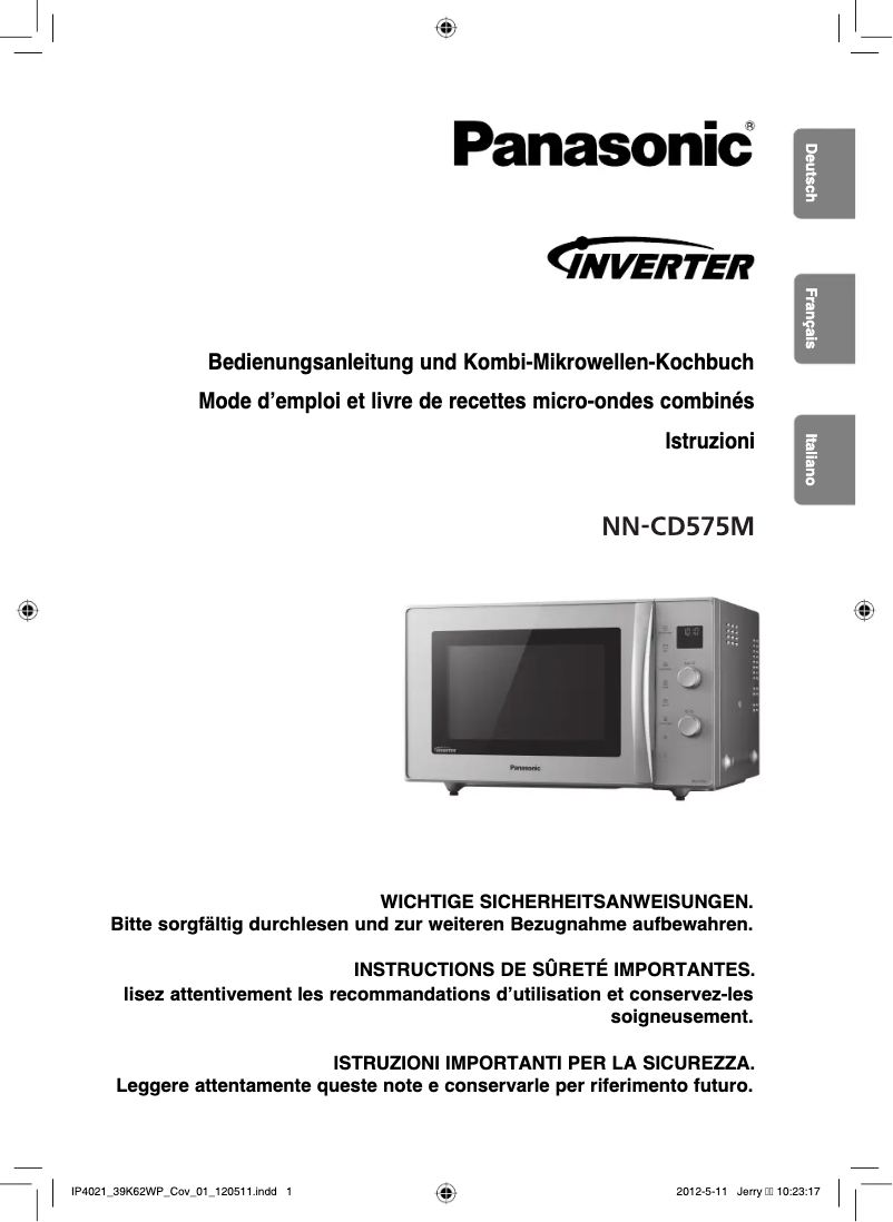 Page 1 de la notice Manuel utilisateur Panasonic NN-CD575M