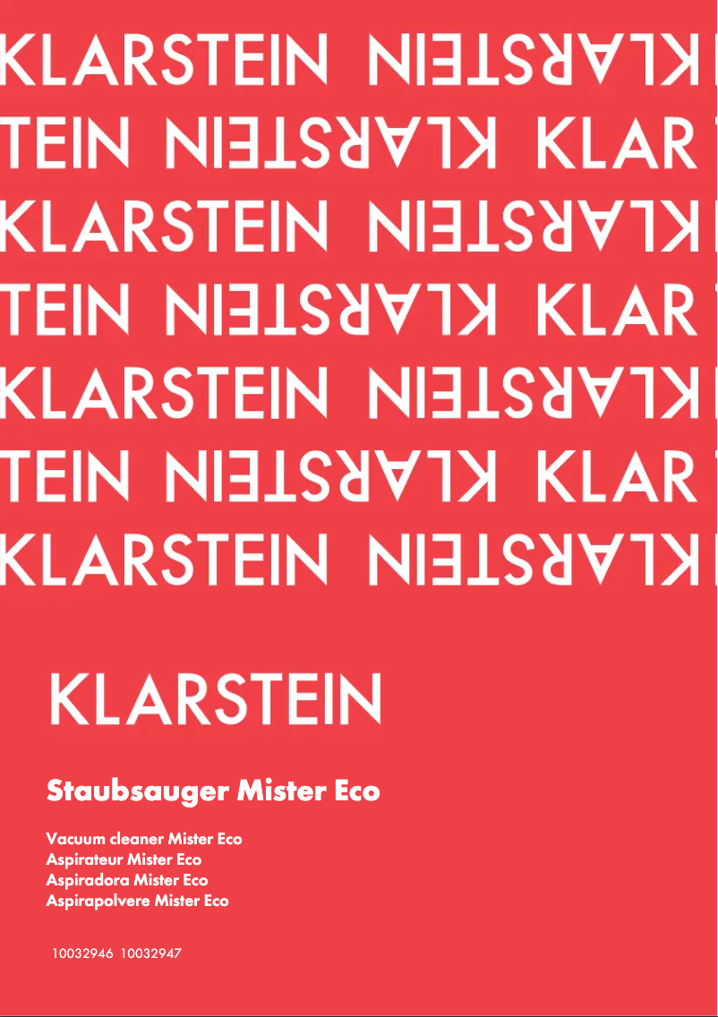 Page n°1 - Manuel utilisateur Klarstein Mister Eco 10032947