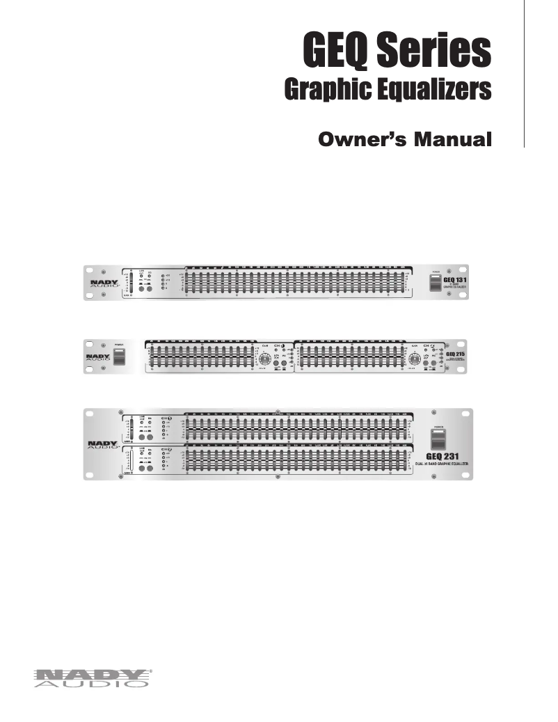 Page 1 de la notice Manuel utilisateur Nady GEQ-215