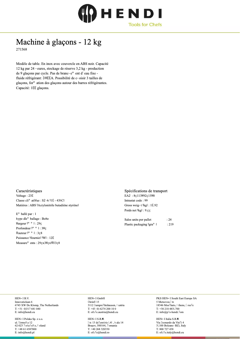 Page n°1 - Fiche technique Arktic 271568