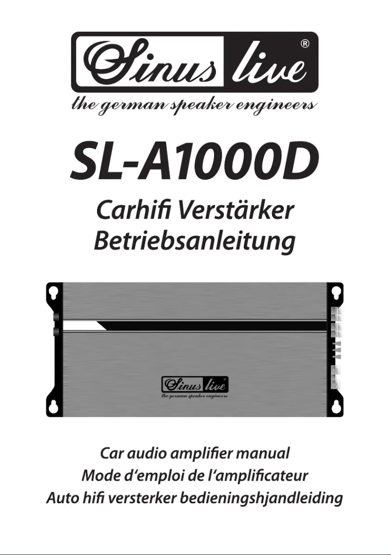 Page 1 de la notice Manuel utilisateur Sinus Live SL-A1000D