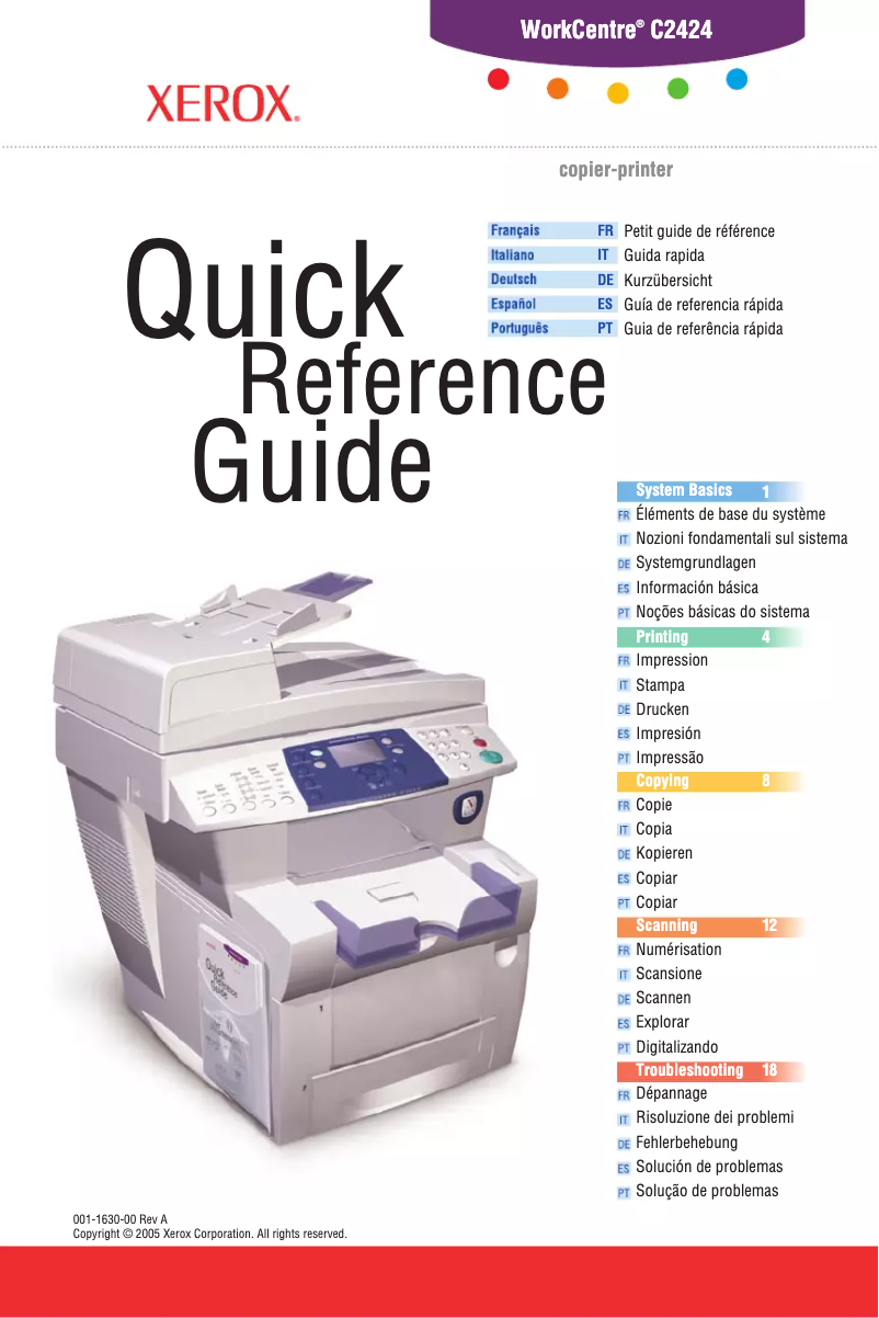 Page n°1 - Manuel utilisateur Xerox WorkCentre C2424