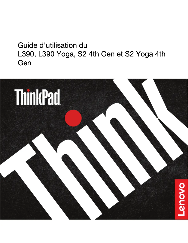 Page n°1 - Manuel utilisateur Lenovo ThinkPad L390 Yoga