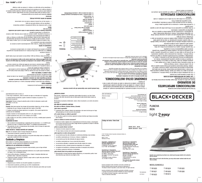 Page 1 de la notice Manuel utilisateur Black & Decker IR1836
