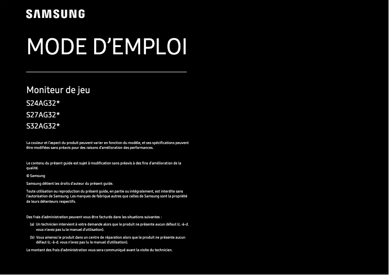 Image de la première page du manuel de l'appareil S24AG320NU