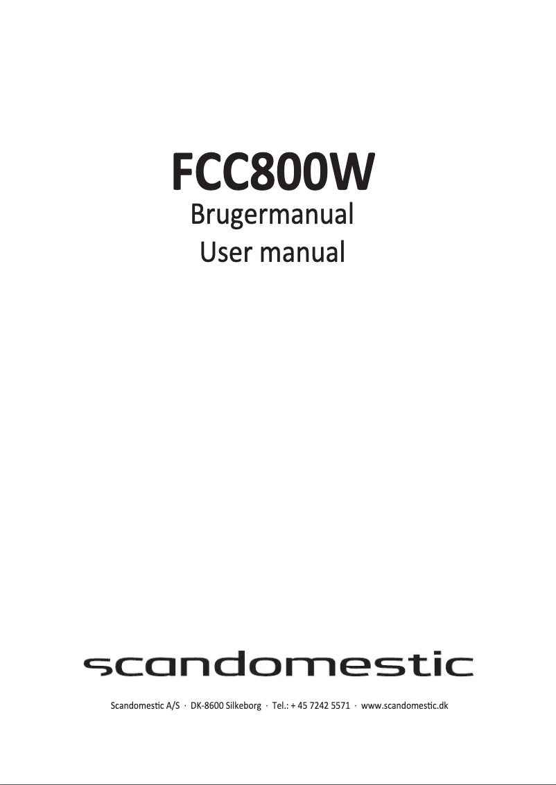 Image de la première page du manuel de l'appareil FCC800W