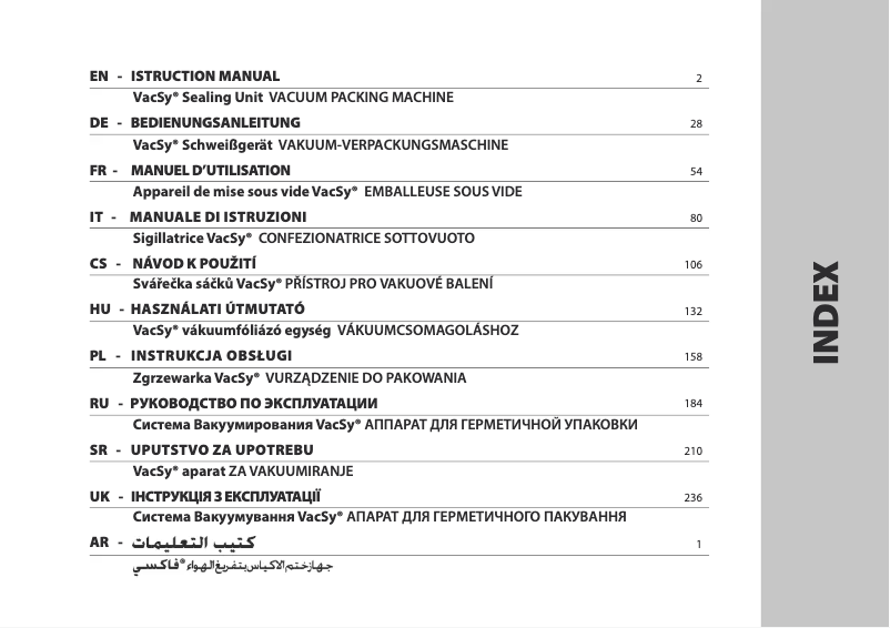 Page 1 de la notice Manuel utilisateur Zepter VacSy Sealing Unit VS-S