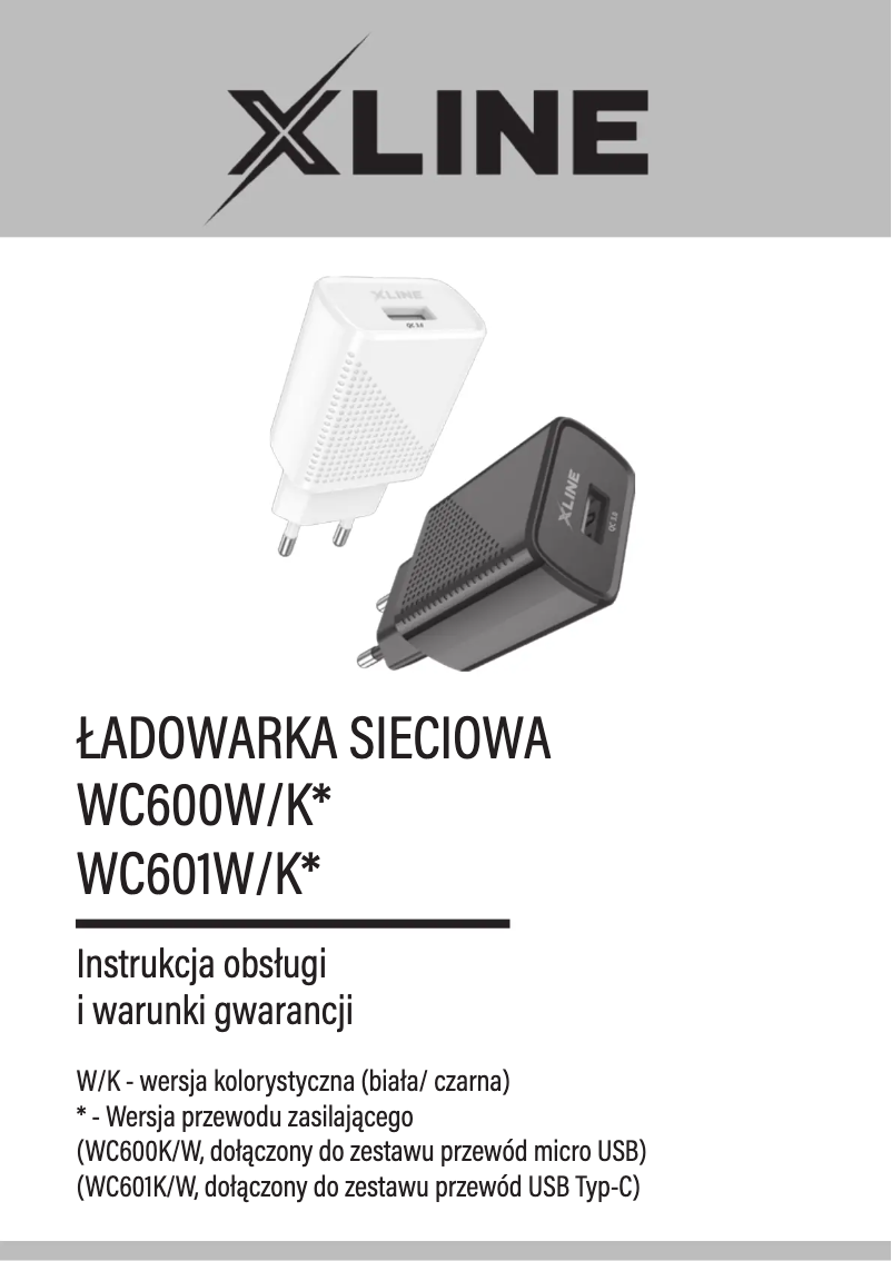 Image de la première page du manuel de l'appareil X-Line WC600K