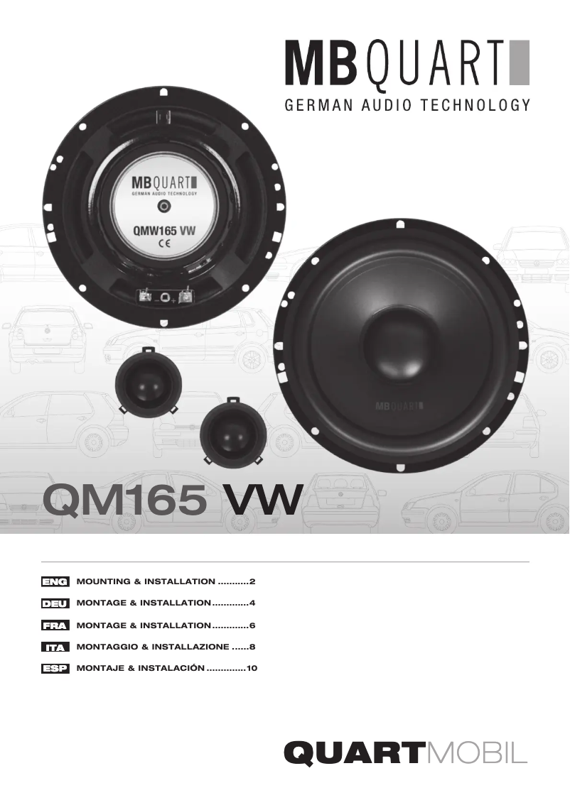 Page n°1 - Manuel utilisateur MB Quart QM165 VW