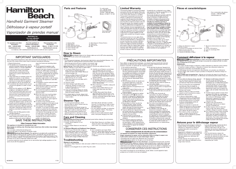 Image de la première page du manuel de l'appareil 11555