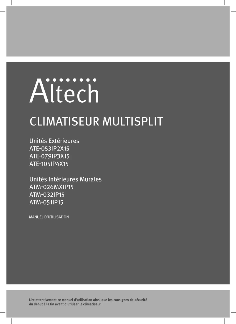 Page n°1 - Manuel utilisateur Altech ATE-079IP3X15