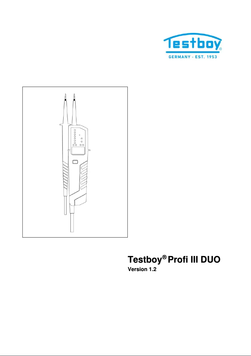 Page 1 de la notice Manuel utilisateur Testboy Profi III DUO