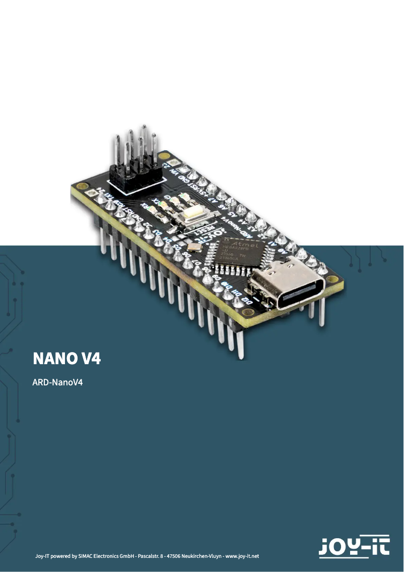 Page 1 de la notice Manuel utilisateur Joy-It ARD-NanoV4