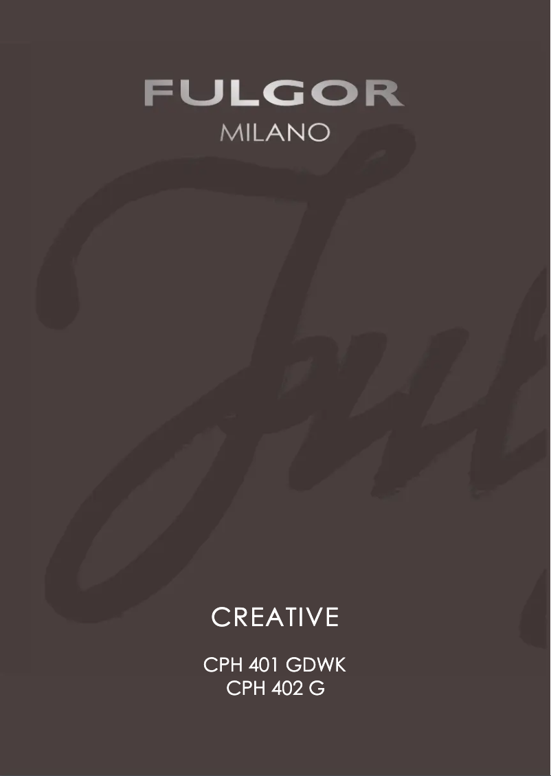 Page n°1 - Guide d'installation Fulgor Milano CPH 401 G DWK X