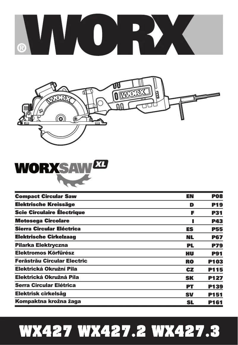Page 1 de la notice Manuel utilisateur Worx WX427
