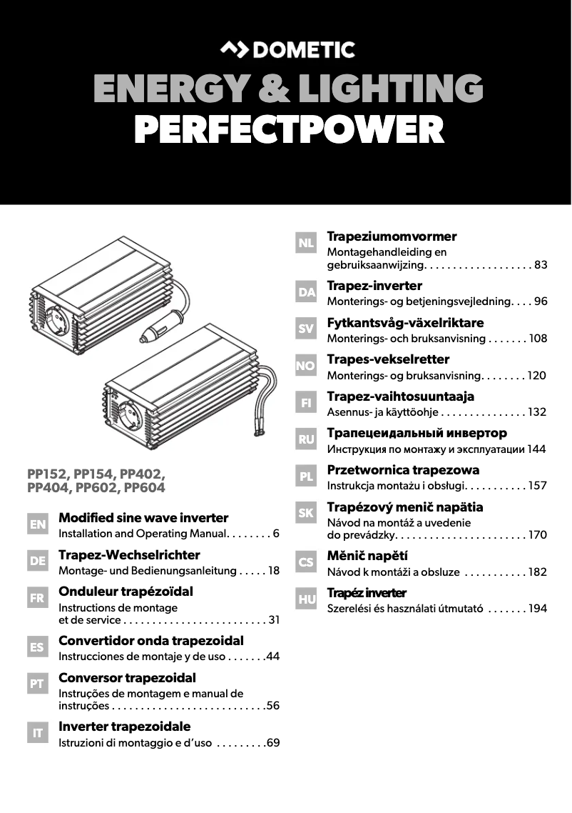 Imagen de la primera página del manual del dispositivo PerfectPower PP 404