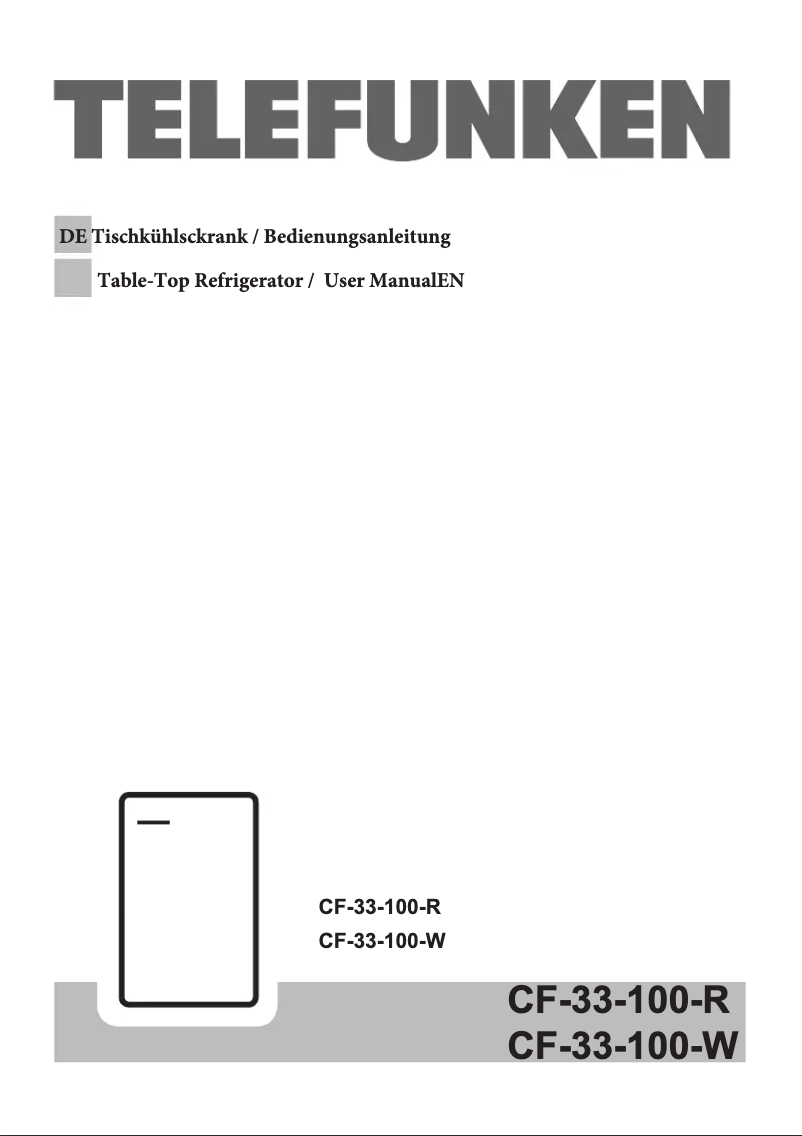 Page n°1 - Manuel utilisateur Telefunken CF-33-100-R