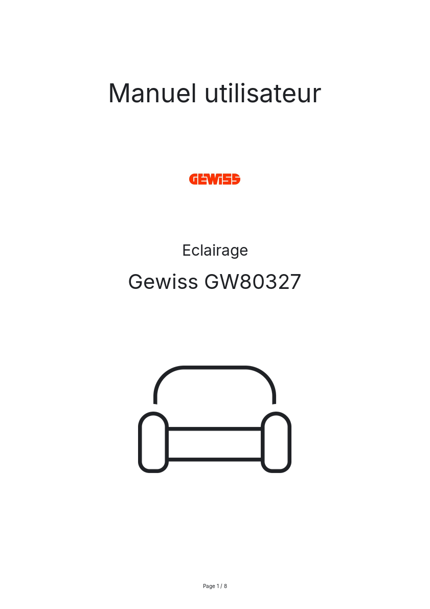 Image de la première page du manuel de l'appareil GW80327
