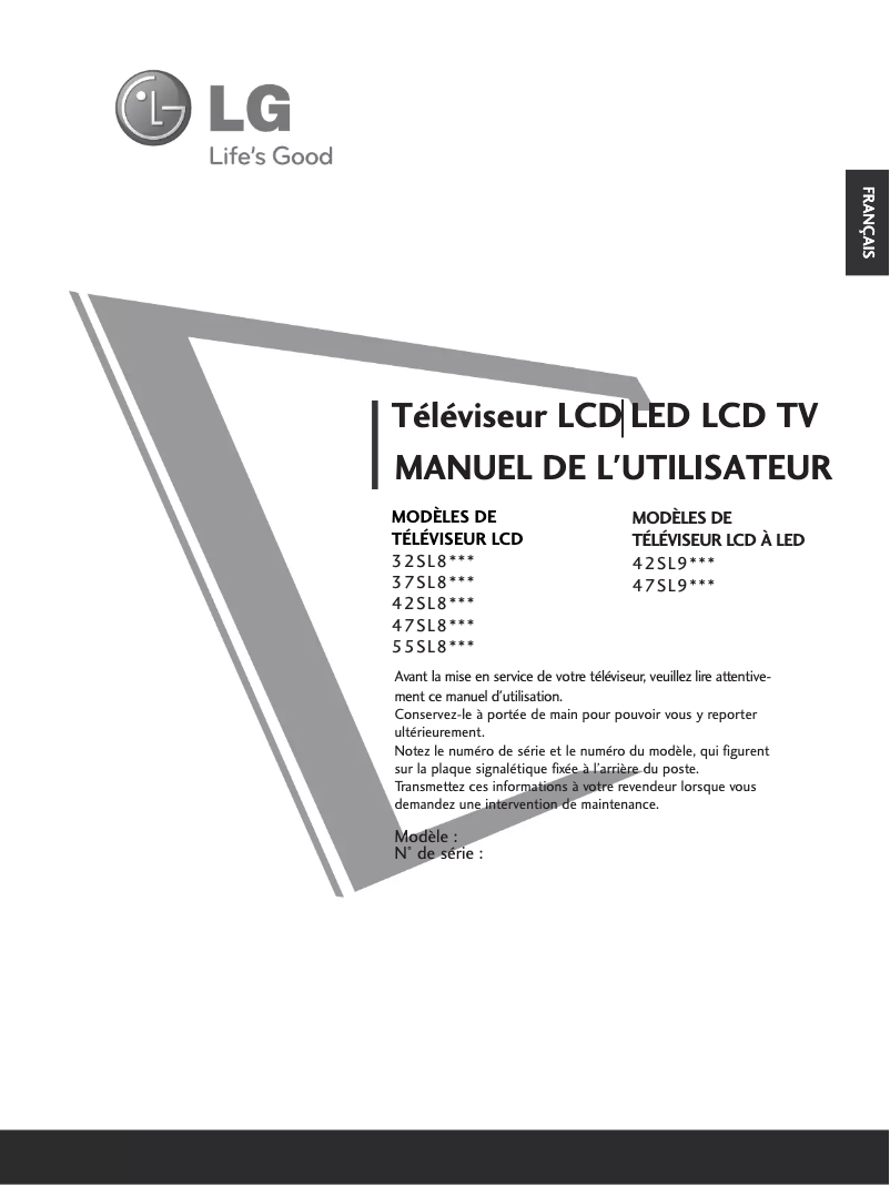 Page n°1 - Manuel utilisateur LG 42SL9500