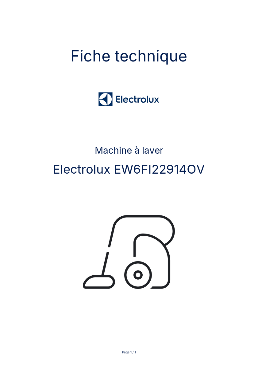Image de la première page du manuel de l'appareil EW6FI22914OV