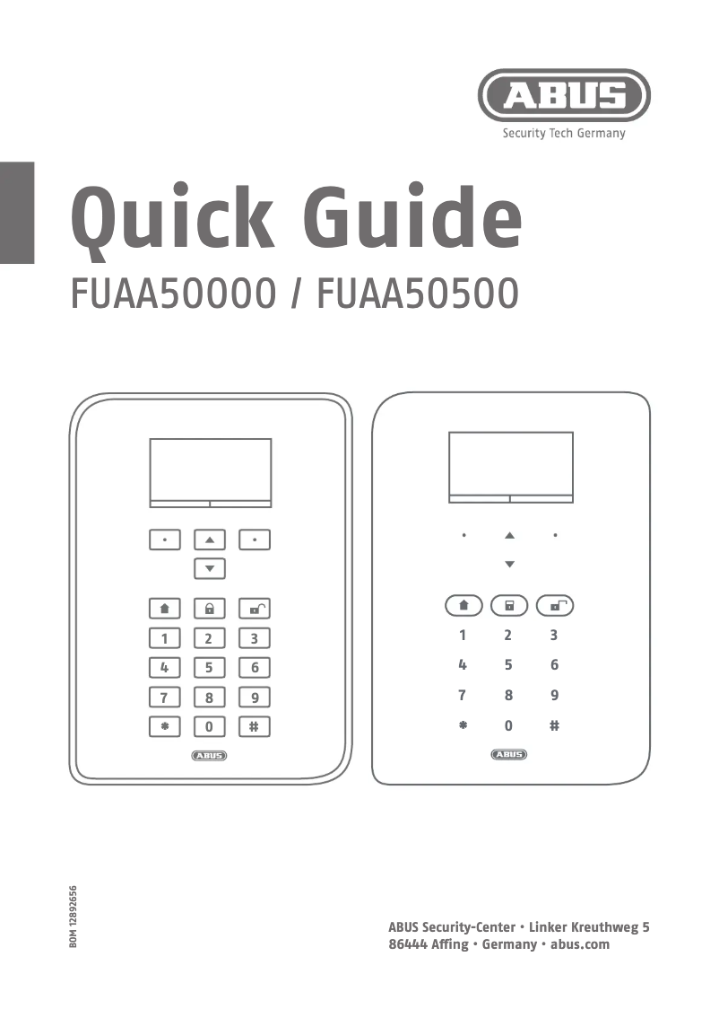 Page 1 de la notice Guide de démarrage rapide Abus FUAA50000