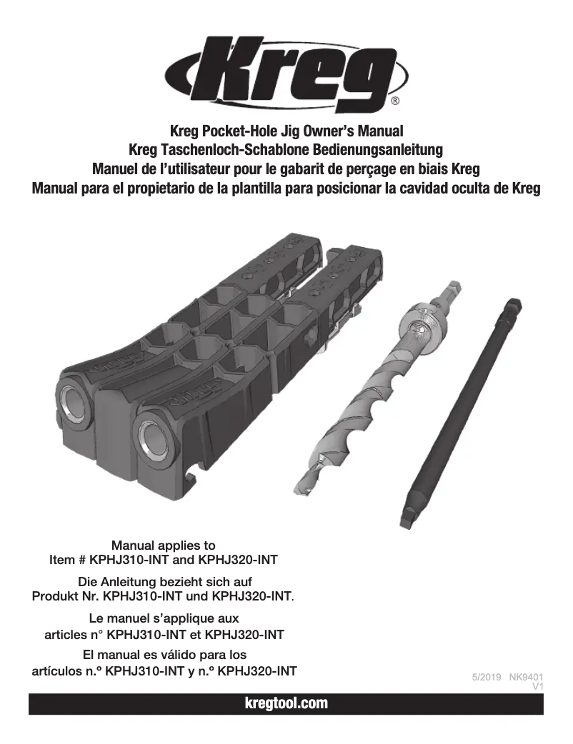 Page n°1 - Manuel utilisateur Kreg Pocket-Hole Jig