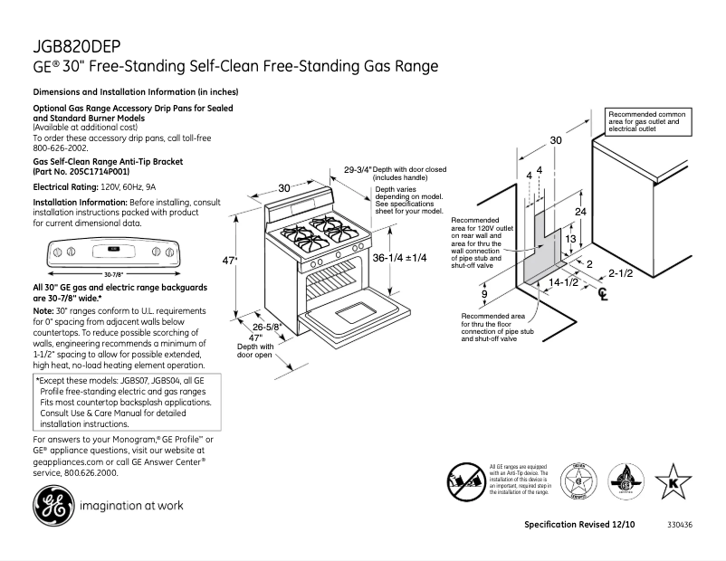 Image de la première page du manuel de l'appareil JGB820DEPBB