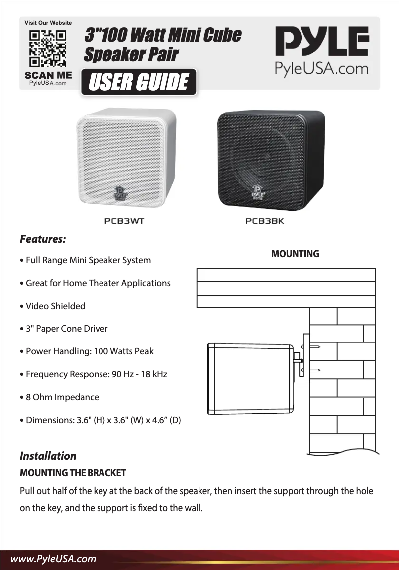 Page 1 de la notice Manuel utilisateur Pyle PCB3BK