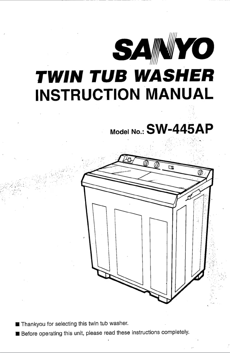 Page n°1 - Manuel utilisateur Sanyo SW-445AP