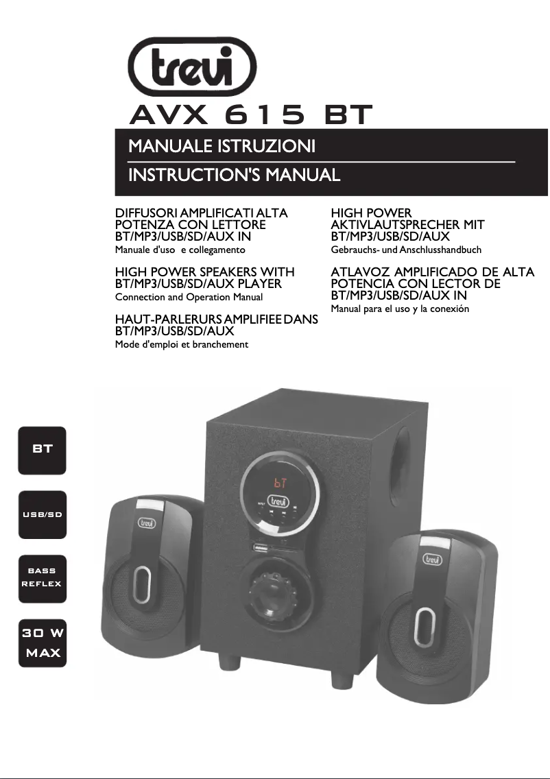 Page n°1 - Manuel utilisateur Trevi AVX 615 BT