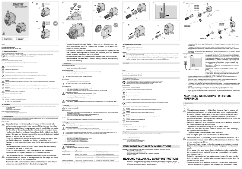 Page 1 de la notice Manuel utilisateur Eheim compactON 600