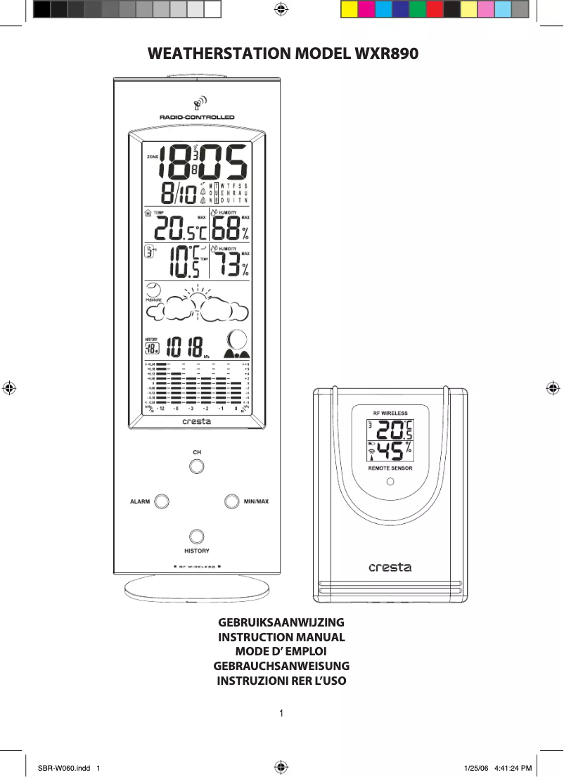 Página 1 del manual Manual de usuario Cresta WXR890