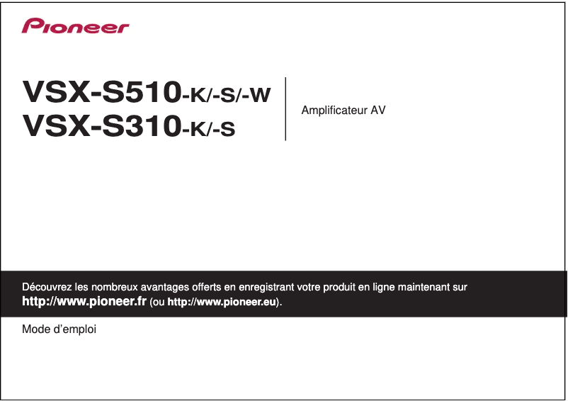 Image de la première page du manuel de l'appareil VSX-S510