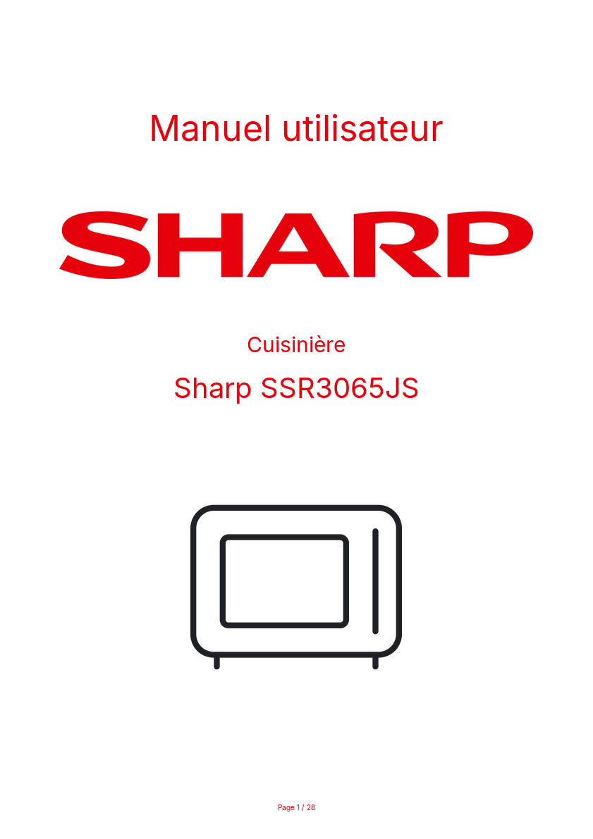 Page n°1 - Manuel utilisateur Sharp SSR3065JS