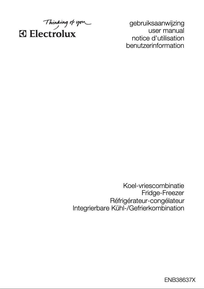Page 1 de la notice Manuel utilisateur Electrolux ENB38637X