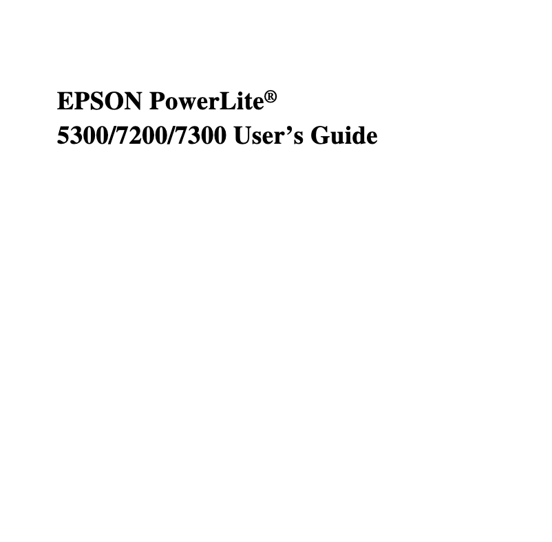 Page 1 de la notice Manuel utilisateur Epson PowerLite 5300